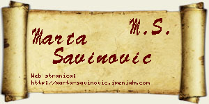 Marta Savinović vizit kartica